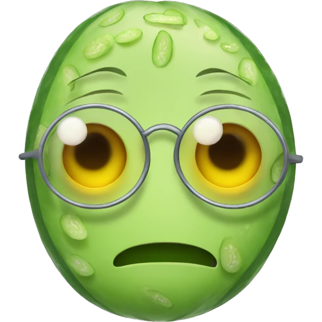 Emoji with cucumbers on eyes emoji