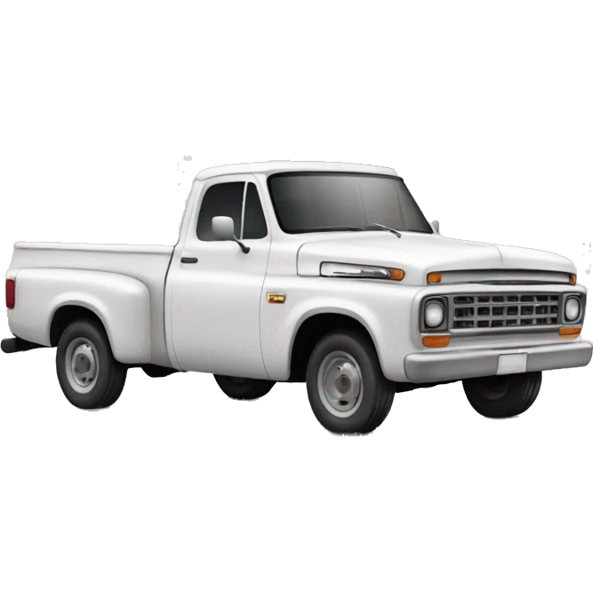 old white pick up truck with a tree in the trunk emoji