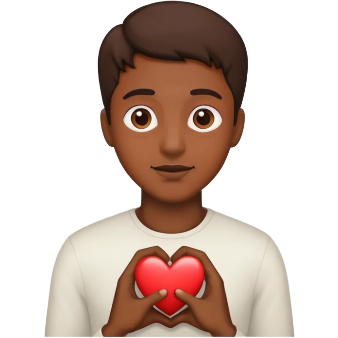 man showing heart emoji