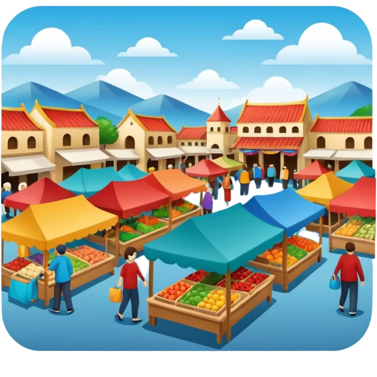 a centre of commerce; a market. emoji