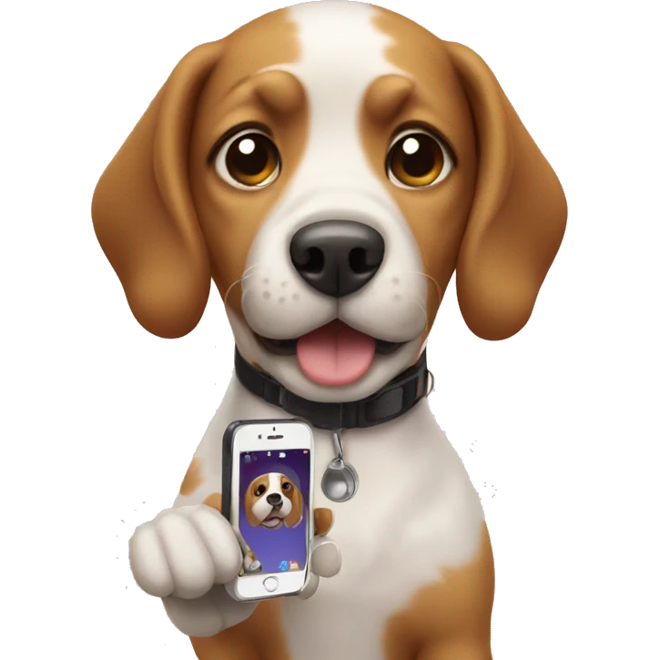 dog with phone emoji