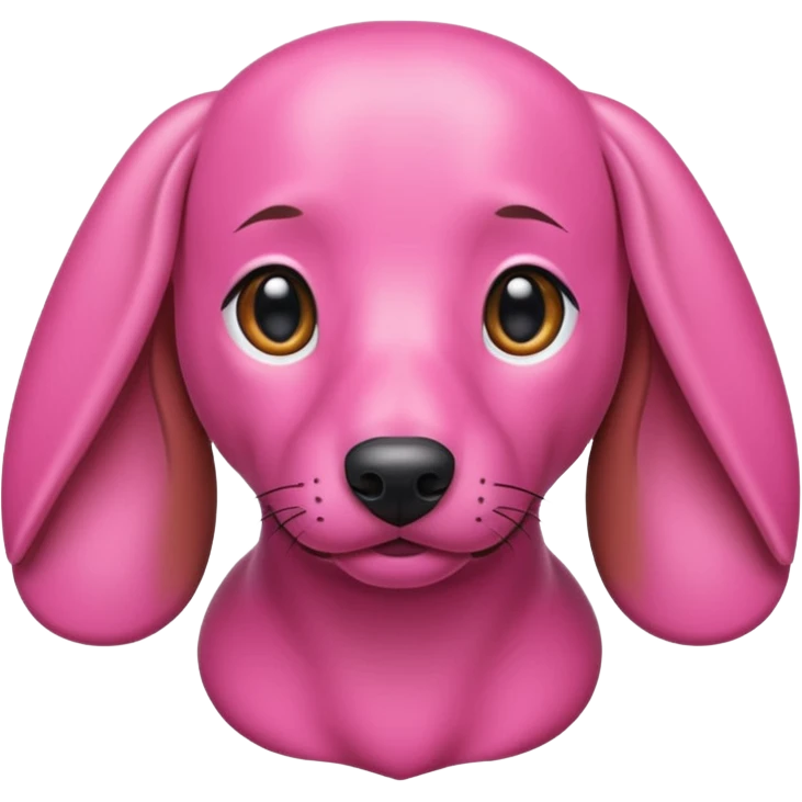 Perro salchicha completamente color rosa emoji