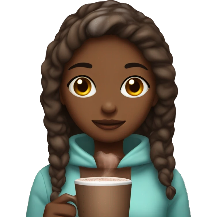 Girl with hot chocolate emoji