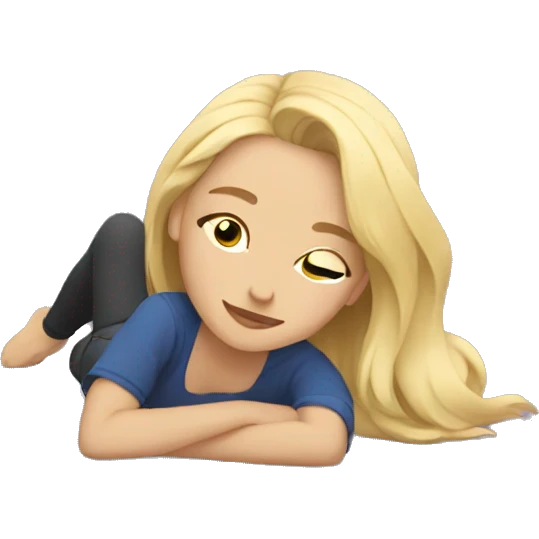 Blonde girl laying on floor  emoji