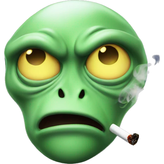 Smoking alien  emoji