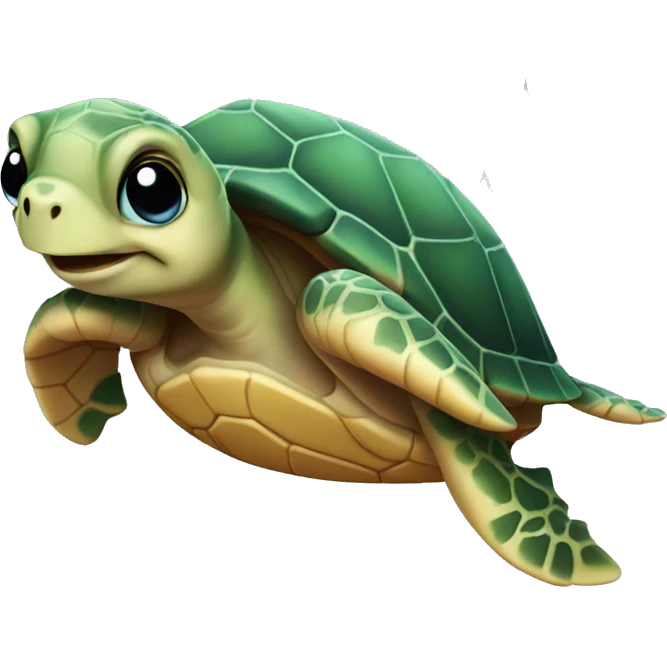 Sea Turtle with a pink bow emoji