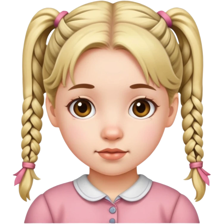 Cute young girl with pigtails emoji