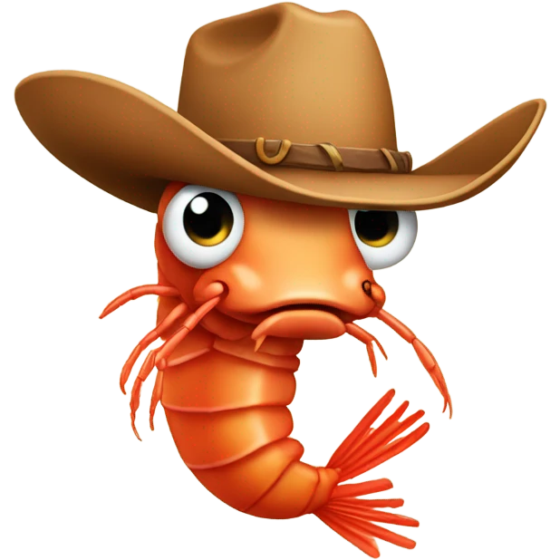 Shrimp wearing cowboy hat emoji
