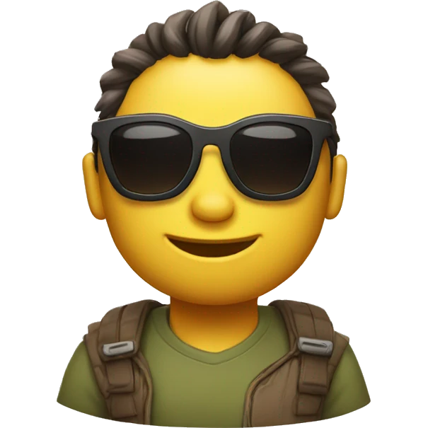Moyai with sunglasses looking cute emoji
