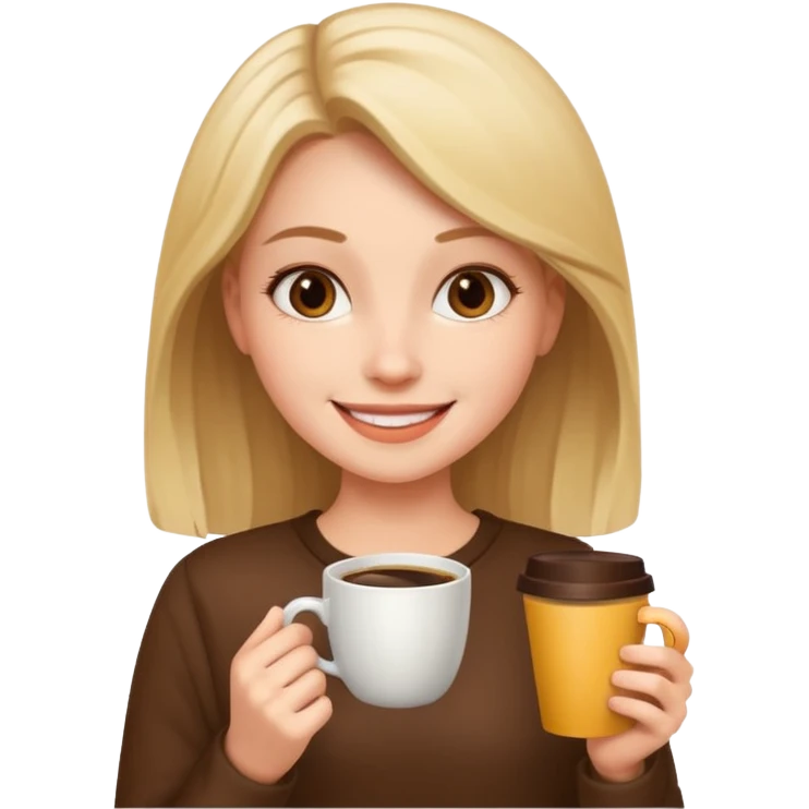 девушка с кофе emoji