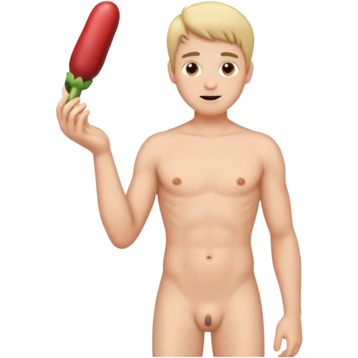 голий чоловік тримає свій член emoji