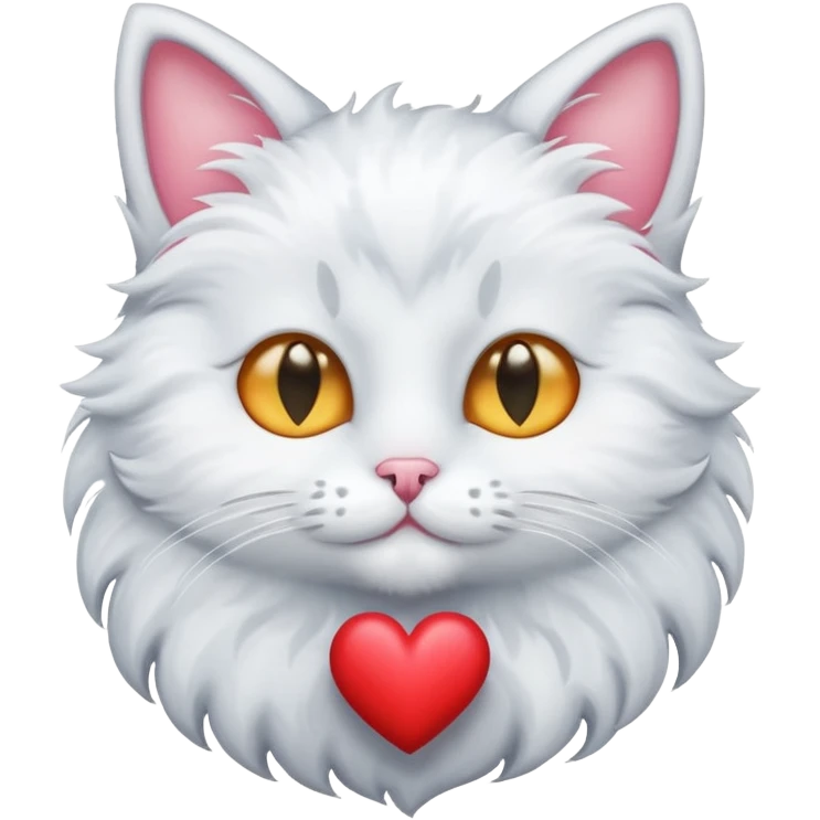 Лунный котик с сердцем emoji