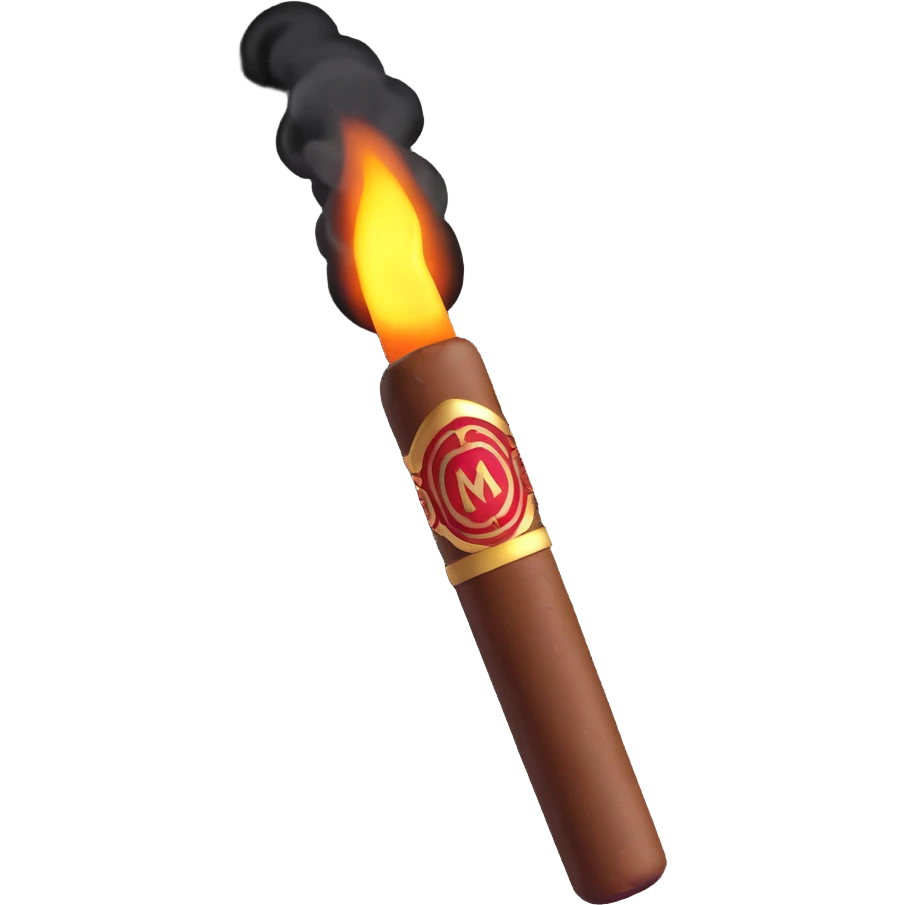 lit cigar with glowing tip emoji