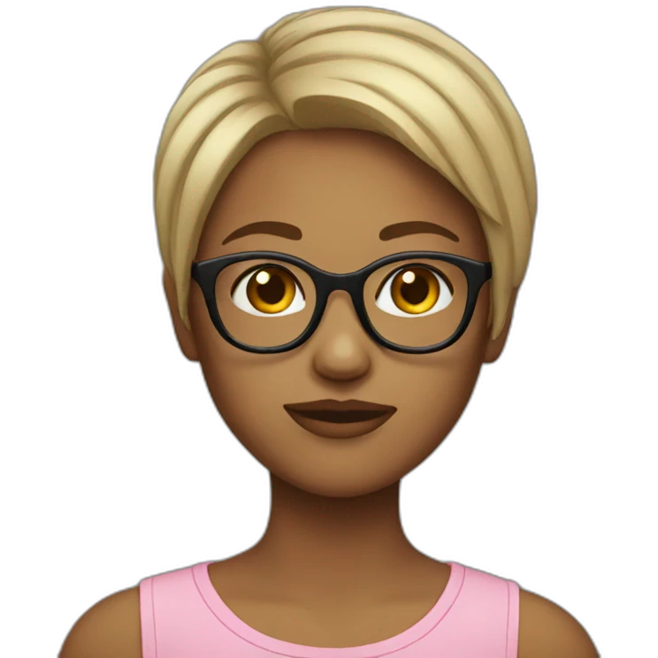 girl-short hair-Glasses emoji