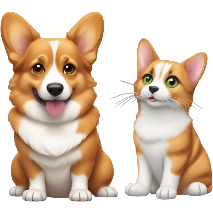 corgi and cat emoji