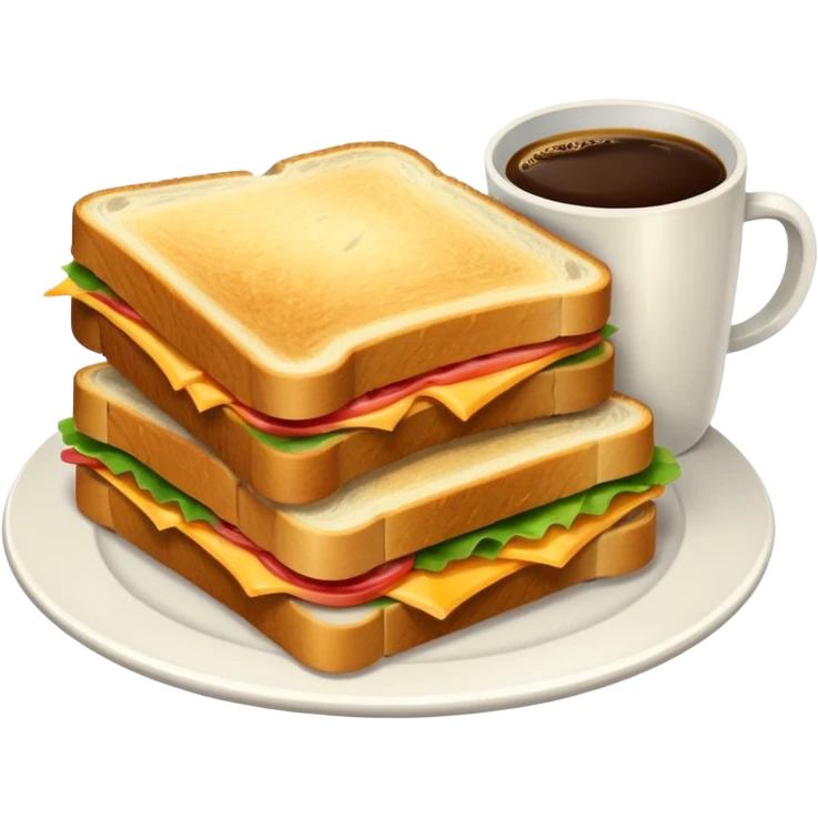 Coffee and sandwich emoji