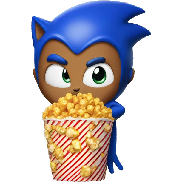 Sonic big belly popcorn emoji