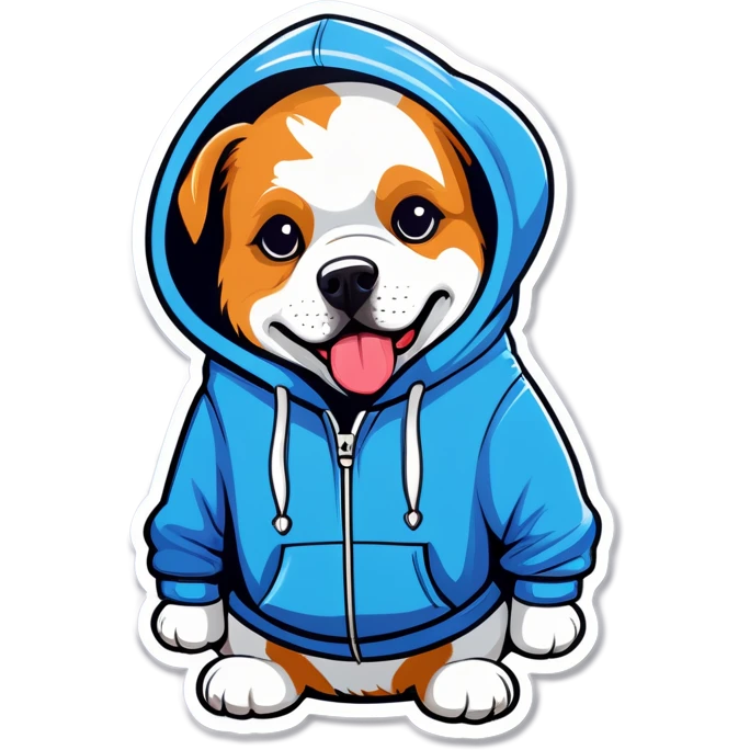 Dog wearing a Hoodie ￼ emoji