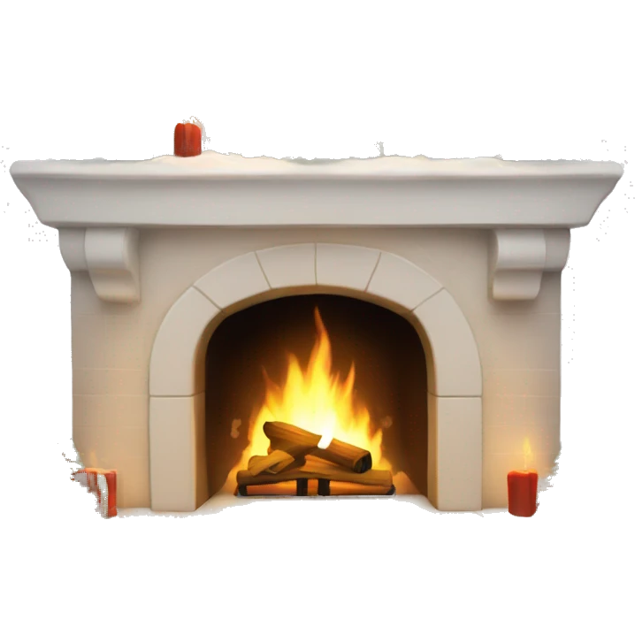White aesthetic clean Christmas fire place emoji