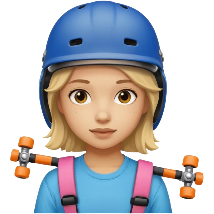 skateboarder girl mugshot with helmet emoji