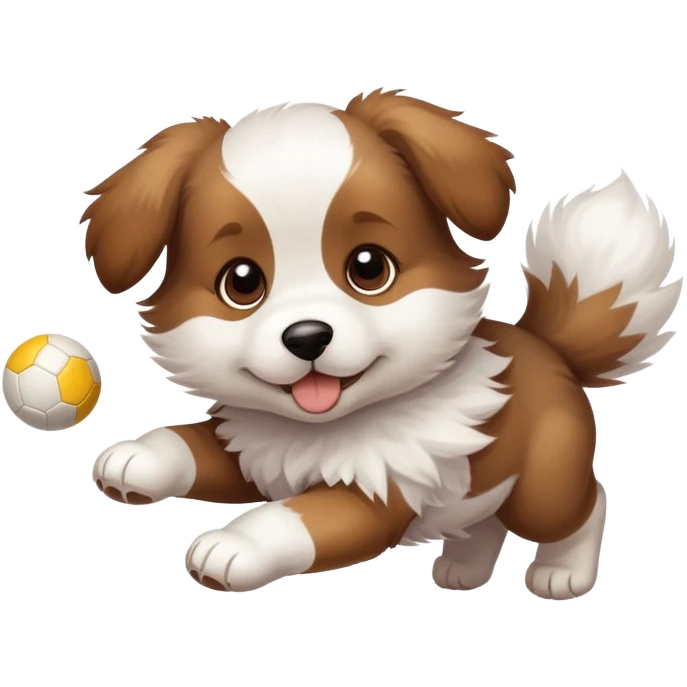 puppy chasing a ball emoji