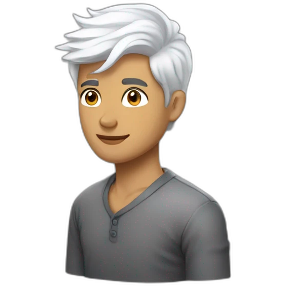 Manish Suthar college student white hair some and lean body  emoji
