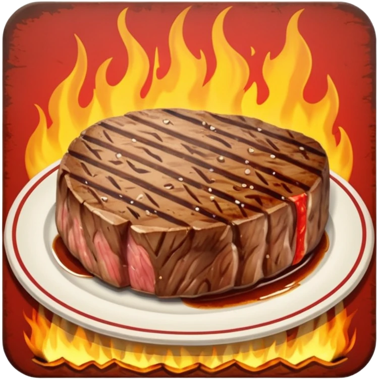 Retro Restaurant Sign steak emoji