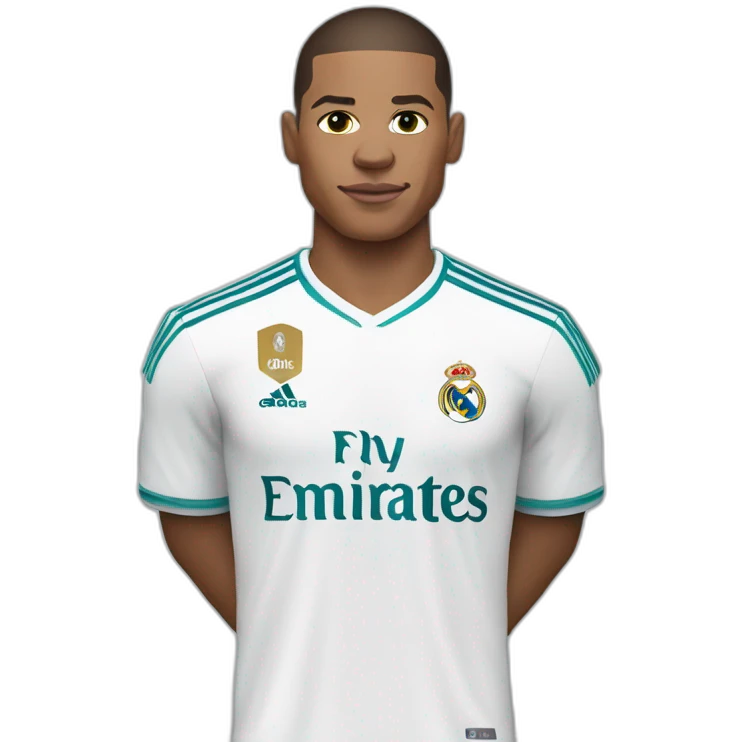 Mbappé with Real Madrid jersey  emoji