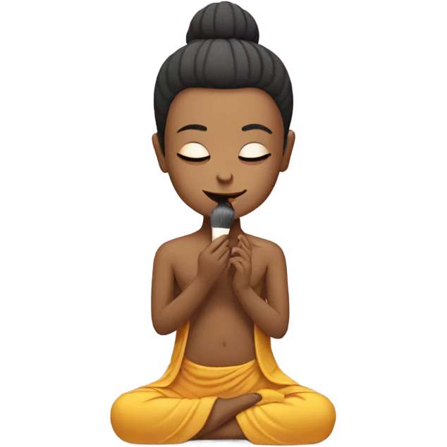 buda doing make up emoji
