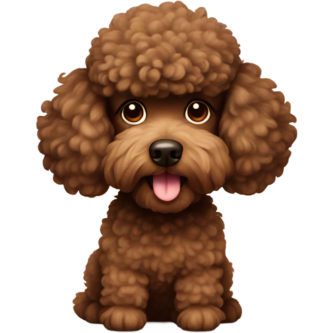 Brown fluffy poodle dog emoji