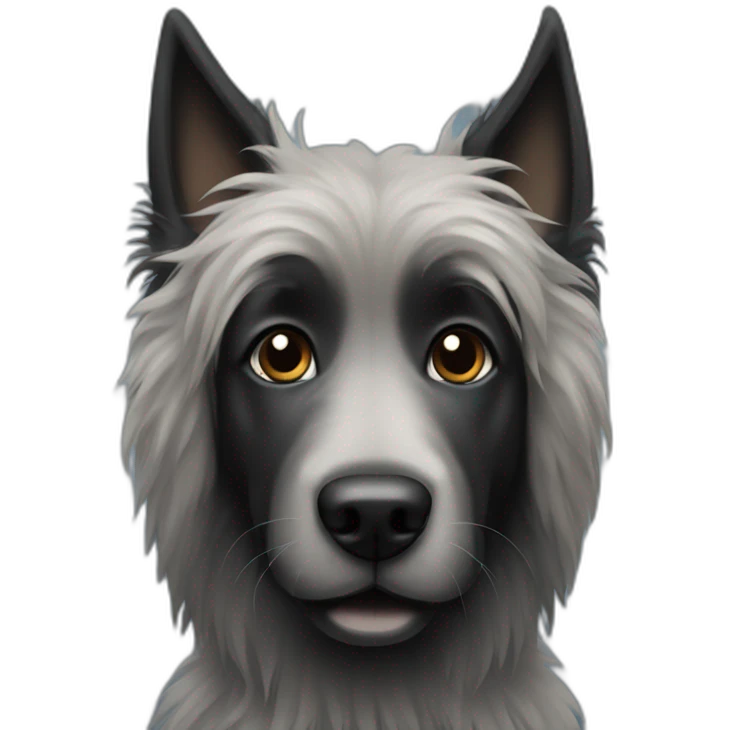 black long furry dog emoji