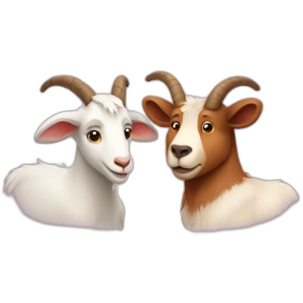 a goat and and a bear in love emoji