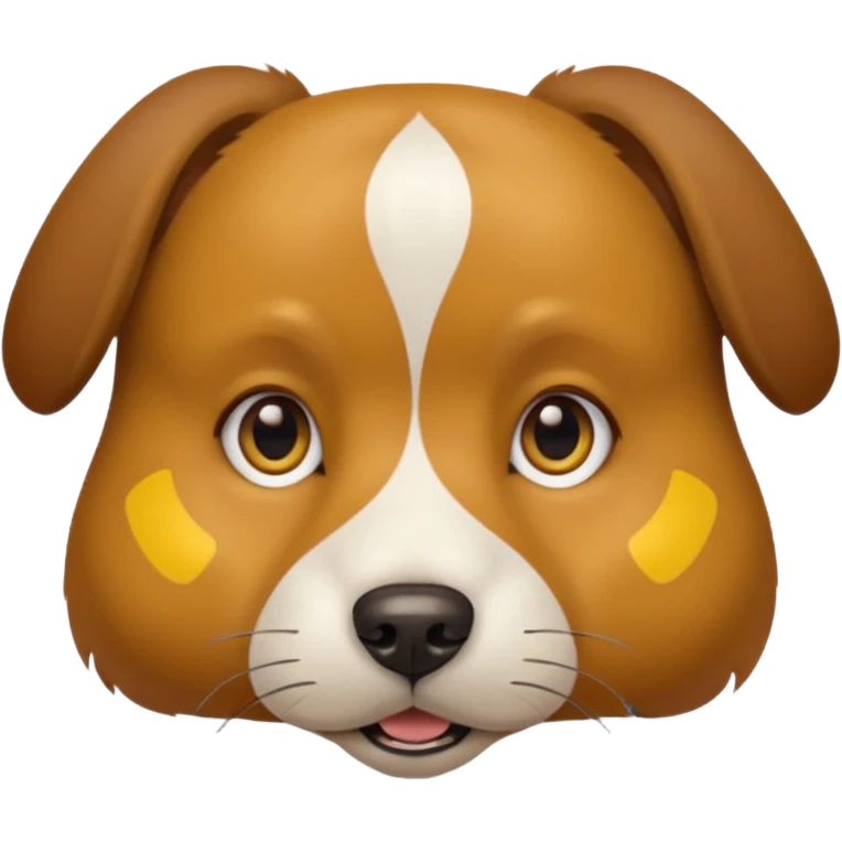 dog head wearing yellow gps collar emoji