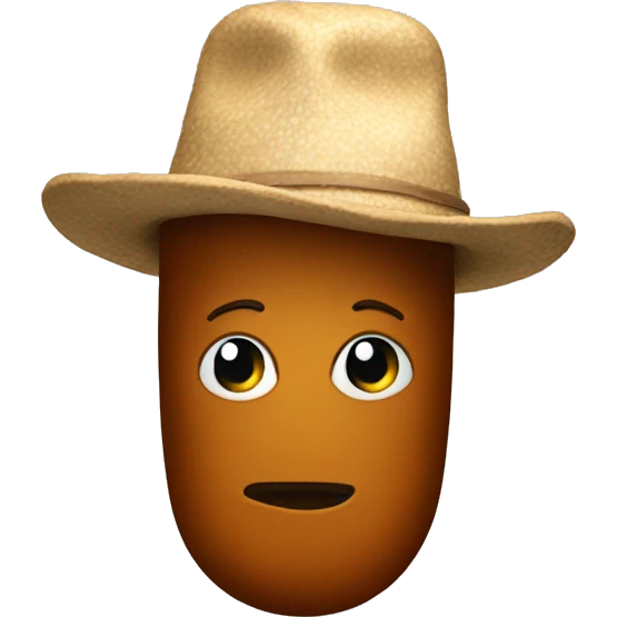 brown pickle with hat emoji