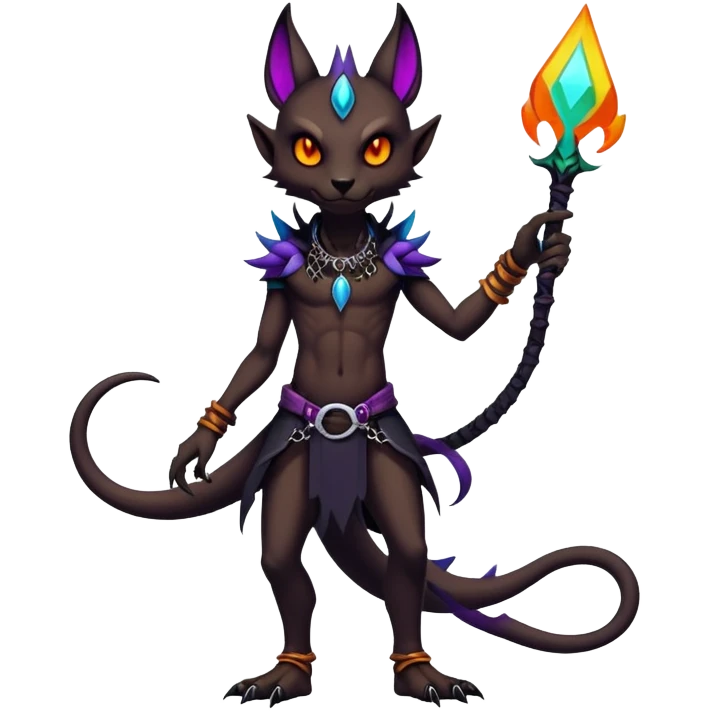 Gothic badass cool complex exotic colorful aesthetic-scenery-Fakémon-creature (full body) emoji