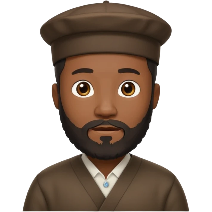 black Chinese man with a beard and a Jewish look, standing emoji