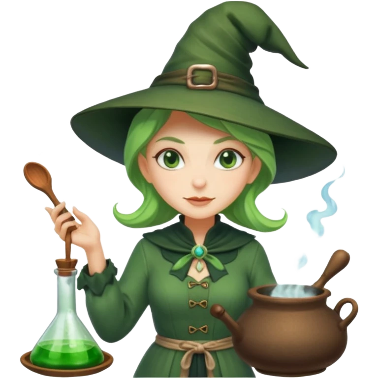 green witch cooking potion emoji