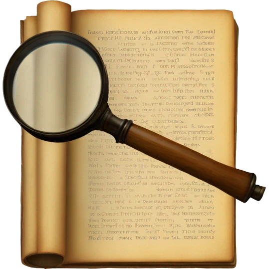 vintage book with magnifying glass emoji