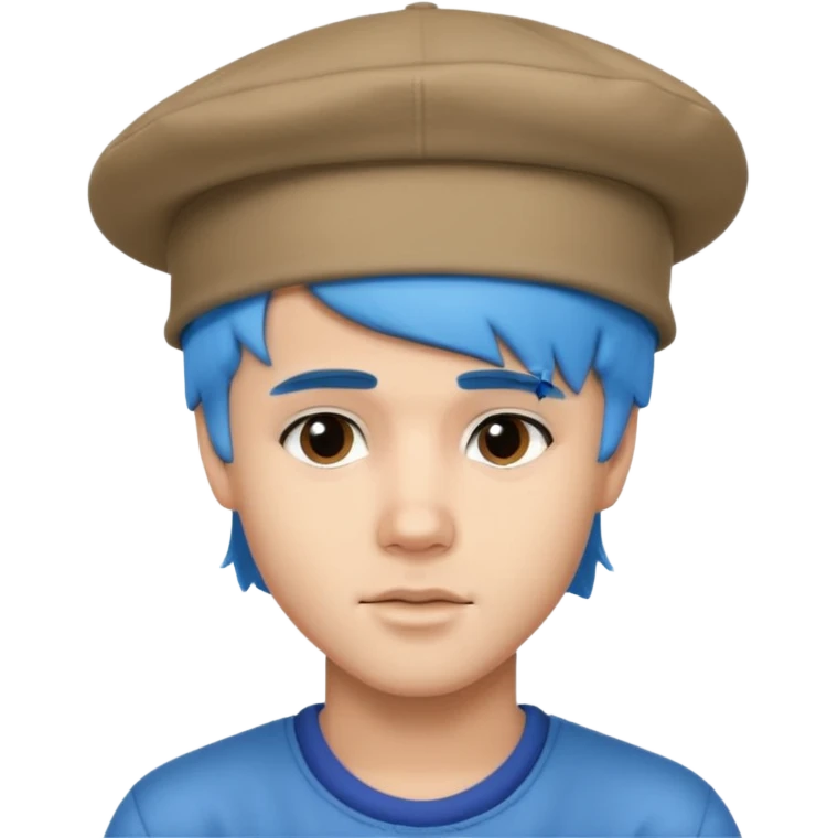justin bieber, blue hair, hat emoji