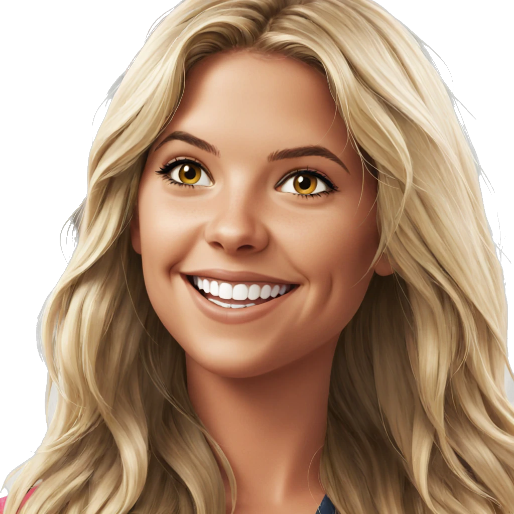 smiling girl with long blonde hair emoji