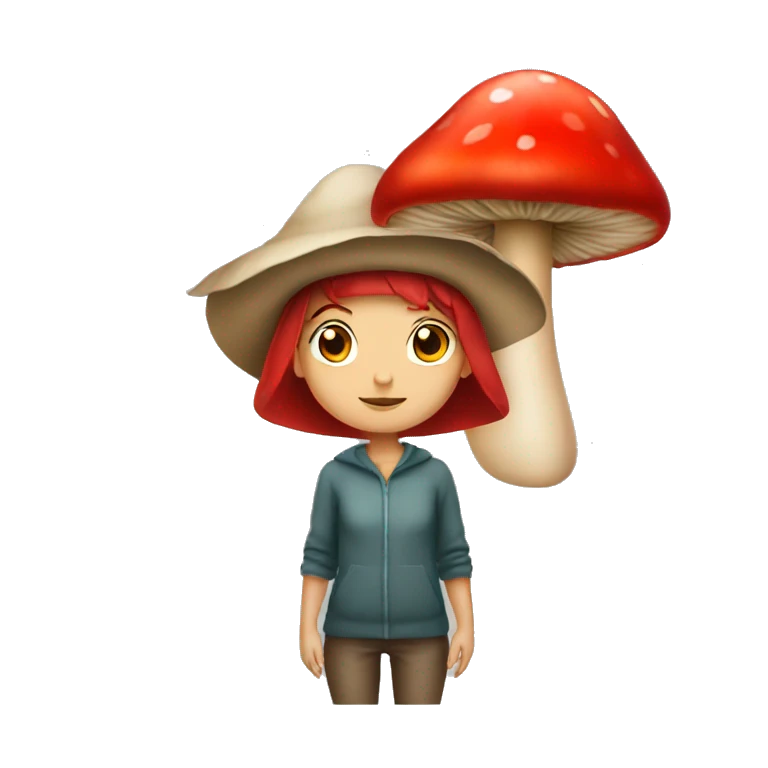 Red mushroom hat girl emoji