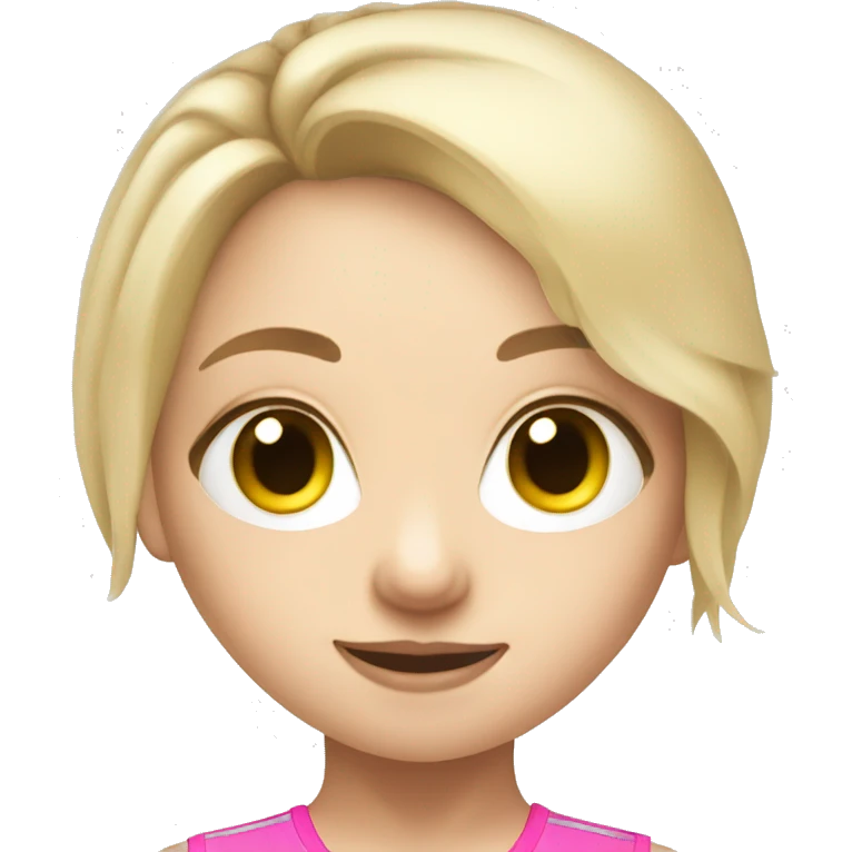 Smart gymnastics girl blonde white big eyes emoji