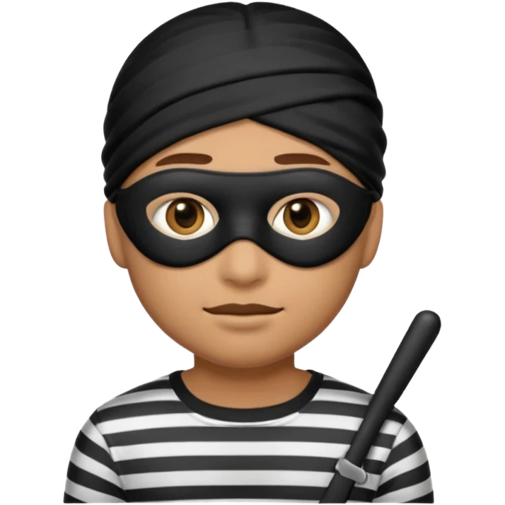 A theif robber emoji,Stripped shirt.eye mask. emoji