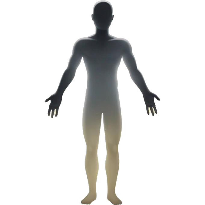 White strong spiritual aura emits from human silhouette  emoji