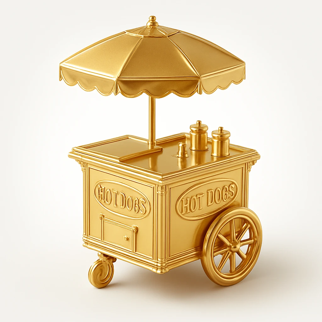 hotdog seller in New York with cart emoji