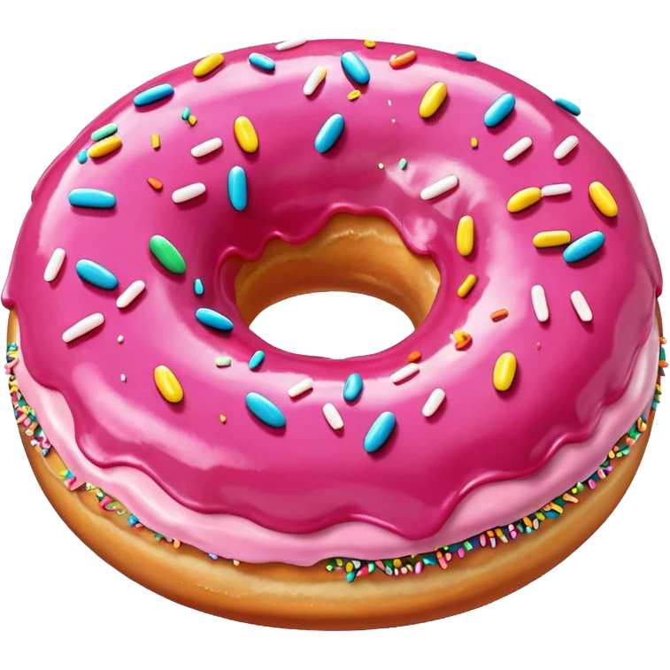 Donut with pink frosting  emoji