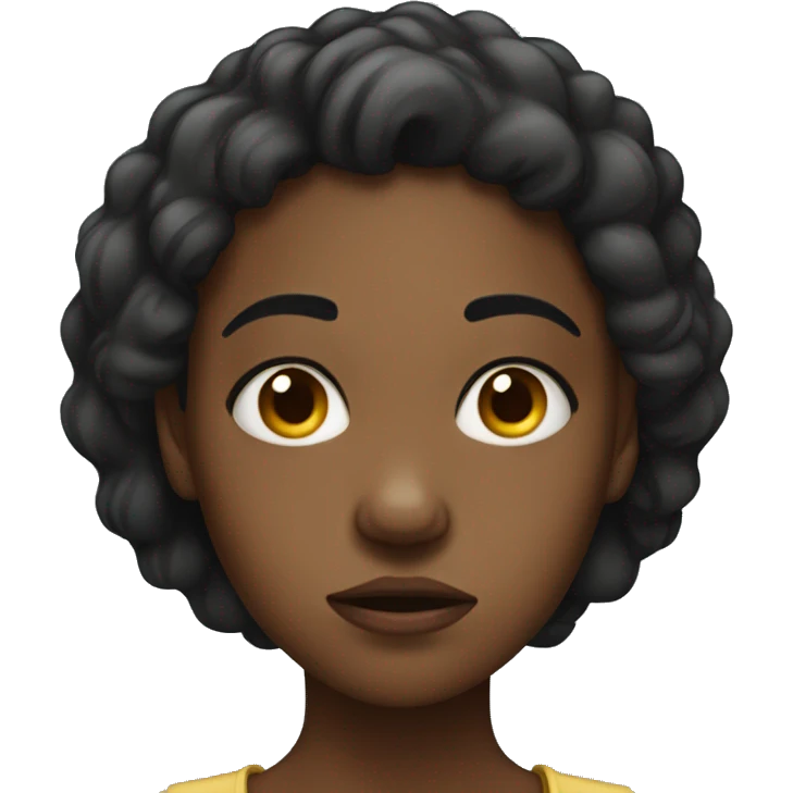 black girl with disgusted look emoji