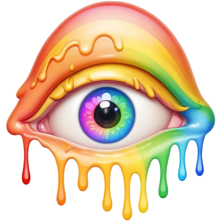 melted surreal rainbow eye emoji
