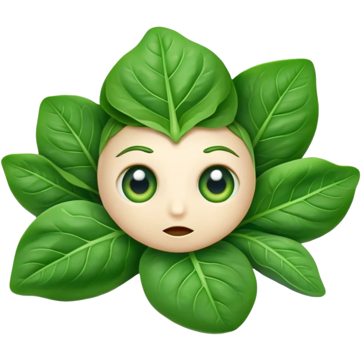 Spinach with eyes without human face emoji
