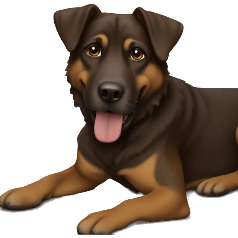 friendly brown dog looking camera emoji